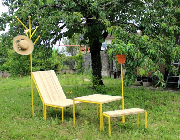 Mobilier à planter réalisé par A4 Designers et Eclectik Scéno à l'atelier Ernest à Dijon